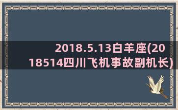 2018.5.13白羊座(2018514四川飞机事故副机长)