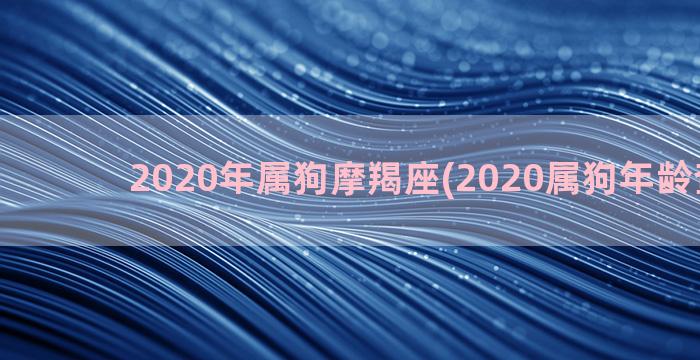 2020年属狗摩羯座(2020属狗年龄查询表)
