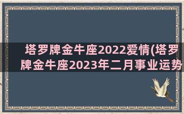 塔罗牌金牛座2022爱情(塔罗牌金牛座2023年二月事业运势)