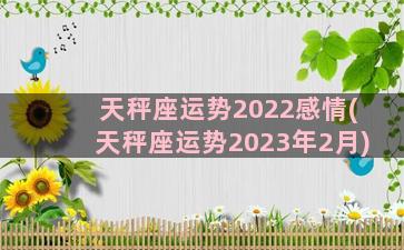 天秤座运势2022感情(天秤座运势2023年2月)