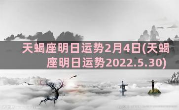 天蝎座明日运势2月4日(天蝎座明日运势2022.5.30)
